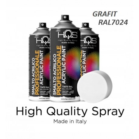 SPRAY SZARY GRAFIT POŁYSK RAL7024 400ML HQS