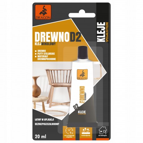 KLEJ DO DREWNA D2 20ML DRAGON