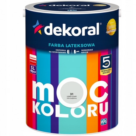 FARBA MOC KOLORU LEKKO SZARY 31 5L DEKORAL