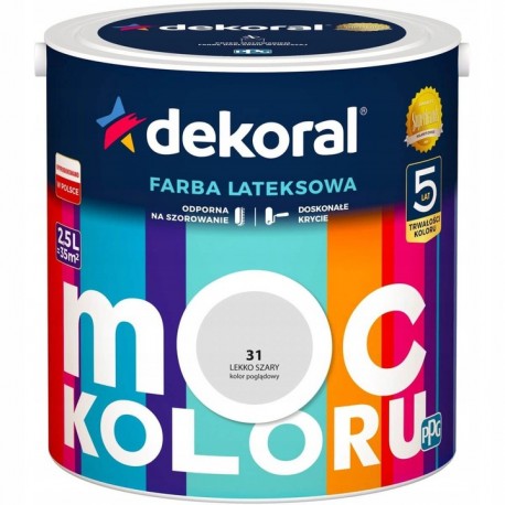 FARBA MOC KOLORU LEKKO SZARY 31 2,5L DEKORAL