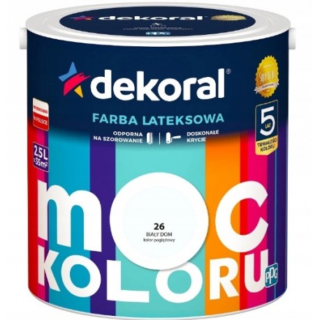 FARBA MOC KOLORU DIAŁY DOM 26 2,5L DEKORAL