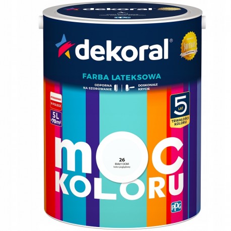 FARBA MOC KOLORU BIAŁY DOM 26 5L DEKORAL