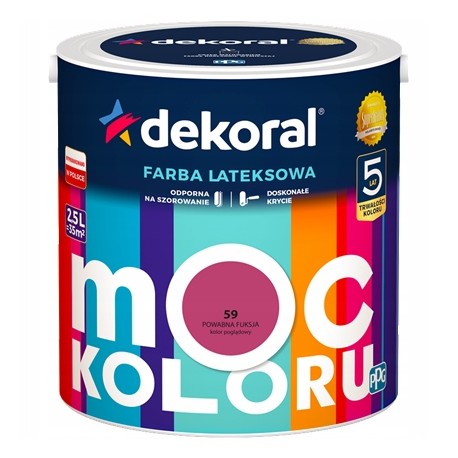 FARBA MOC KOLORU POWABNA FUKSJA 59 2,5L DEKORAL