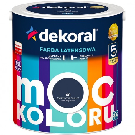 FARBA MOC KOLORU MARYNARSKI GRANAT 40 2,5L DEKORAL