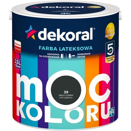 FARBA MOC KOLORU MAŁA CZARNA 39 2,5L DEKORAL