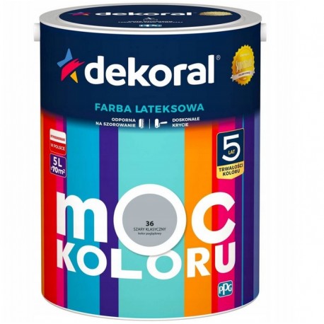 FARBA MOC KOLORU SZARY KLASYCZNY 36 5L DEKORAL