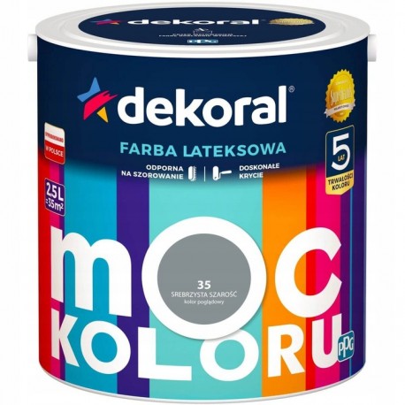 FARBA MOC KOLORU SREBRZYSTA SZAROŚĆ 35 2,5L DEKORAL