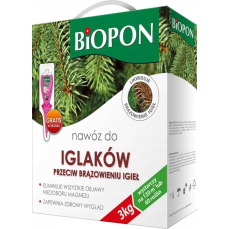 NAWÓZ DO IGLAKÓW PRZECIW BRĄZOWIENIU IGIEŁ 3KG BIOPON