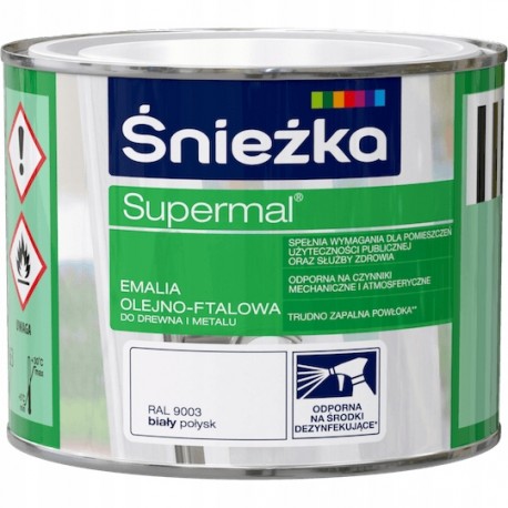 FARBA OLEJNO FTALOWA BIAŁY POŁYSK RAL9003 0,2L ŚNIEŻKA