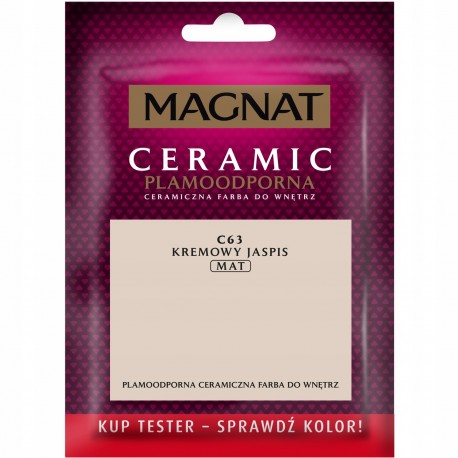 TESTER FARBY MAGNAT CERAMIC KREMOWY JASPIS C63 30ML ŚNIEŻKA