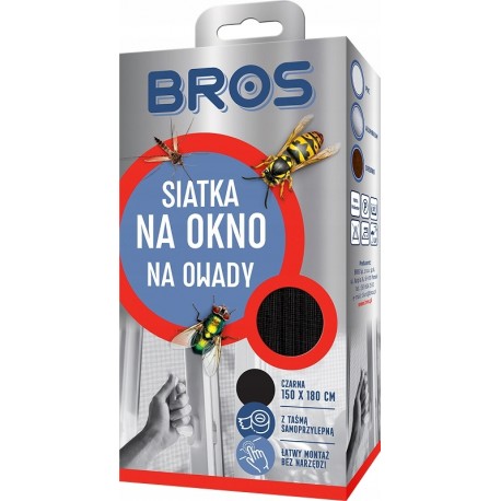 SIATKA NA OKNO CZARNA 150x180 BROS