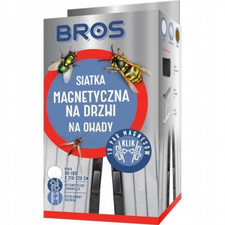 SIATKANA DRZWI Z MAGNESEM BIAŁA 100x220 BROS