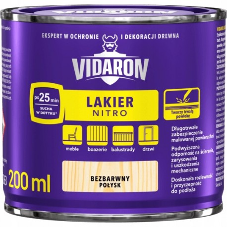 LAKIER NITRO BEZBARWNY 0,2L VIDARON